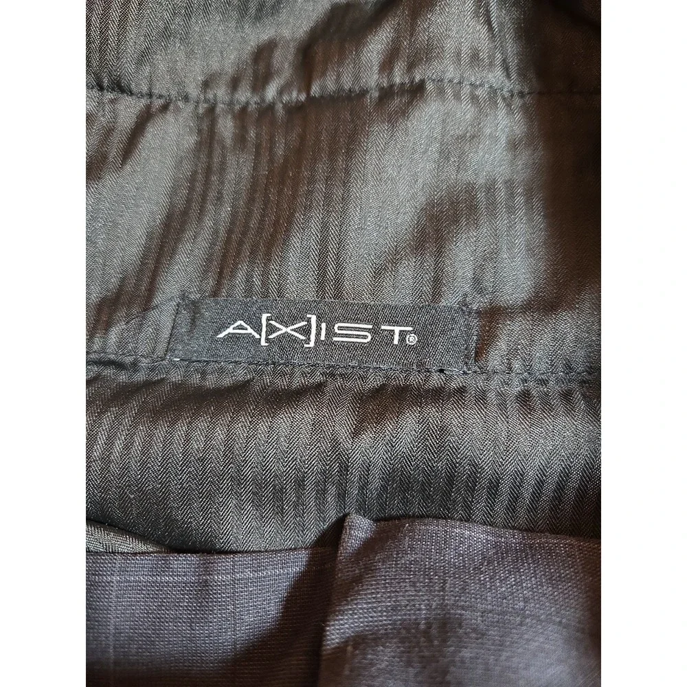 Axist Mens 34x30 Black Flat‎ Front Trousers Dress Pants Slacks (Small Run) Check